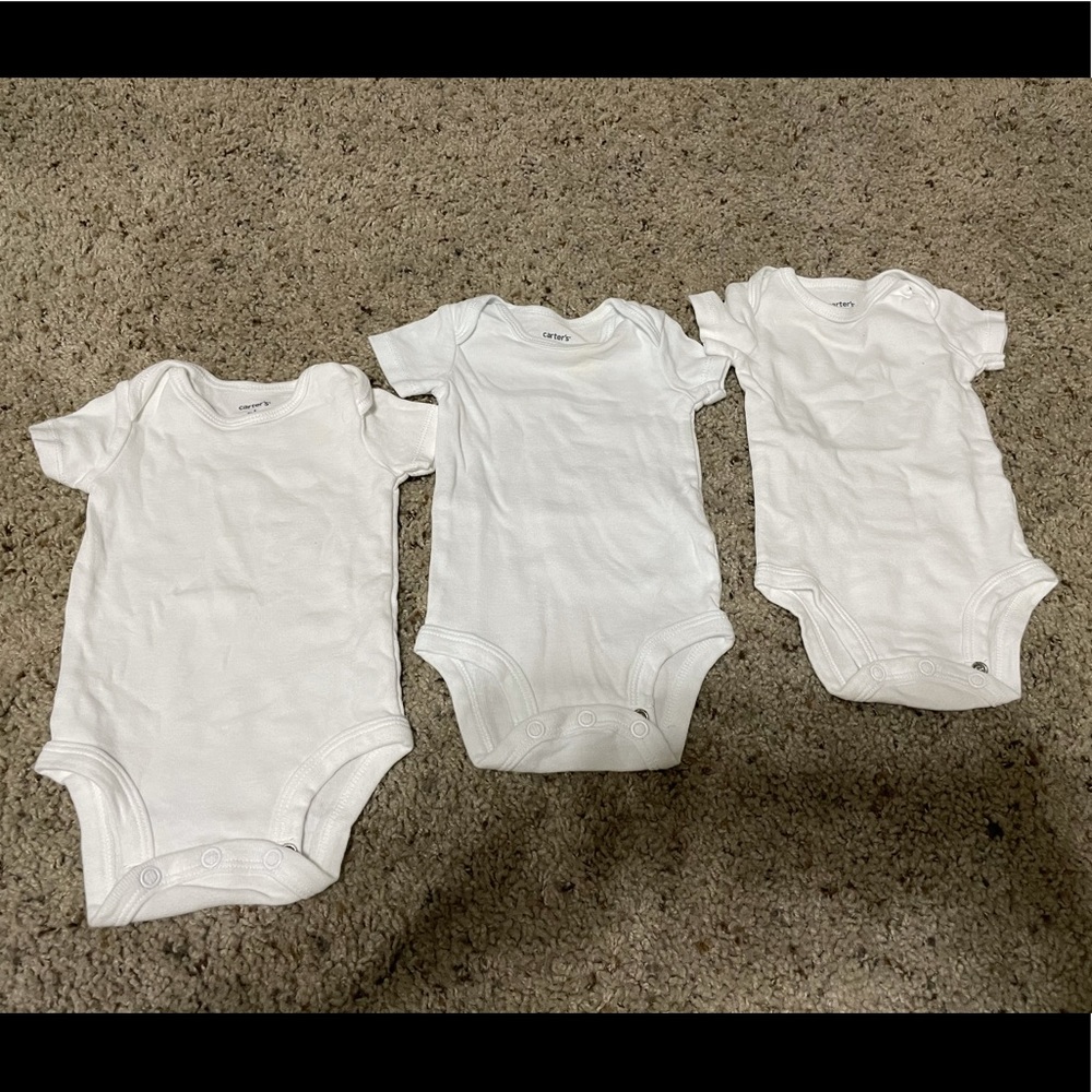 Carter's White Baby One Pieces Set. MUST BUNDLE